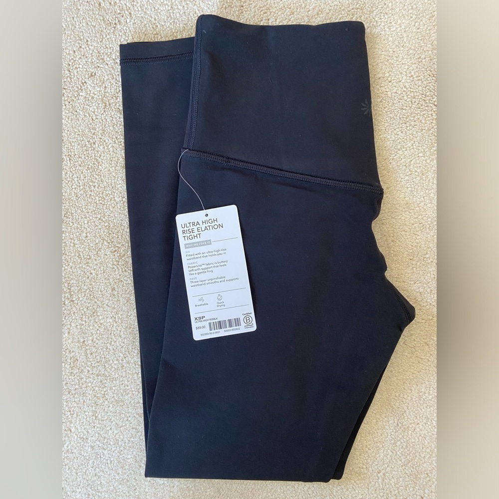 ATHLETA XS Petite ULTRA HIGH RISE ELATION TIGHT Black